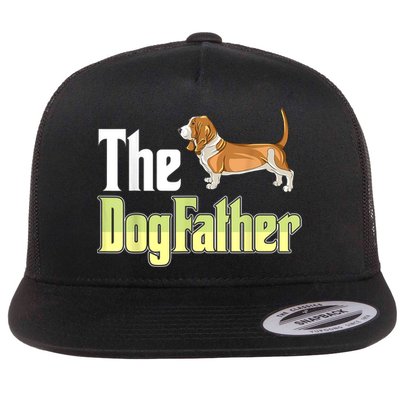 The Dogfather Basset Hound Funny Dog Owner Father’ Day Flatbill Hat