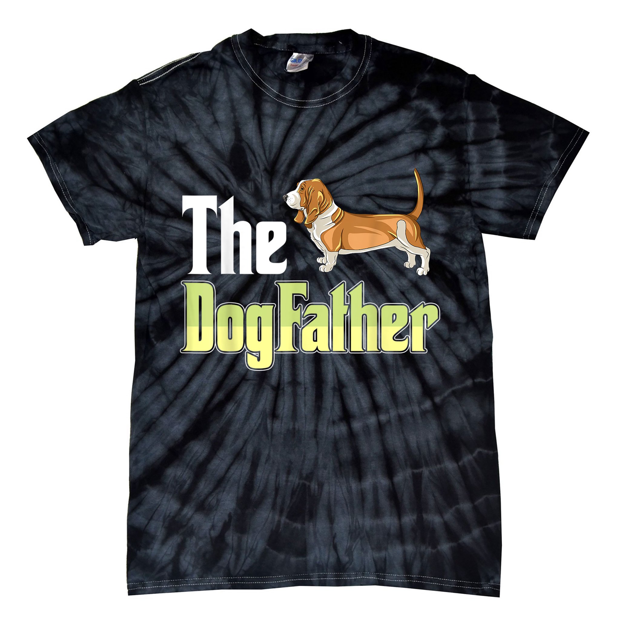 The Dogfather Basset Hound Funny Dog Owner Father’ Day Tie-Dye T-Shirt