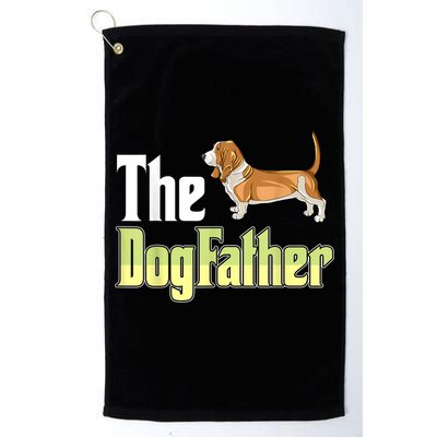 The Dogfather Basset Hound Funny Dog Owner Father’ Day Golf Towel