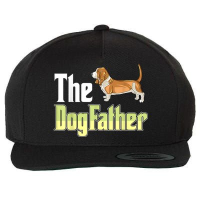 The Dogfather Basset Hound Funny Dog Owner Father’ Day Wool Snapback Cap