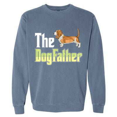The Dogfather Basset Hound Funny Dog Owner Father’ Day Garment-Dyed Sweatshirt