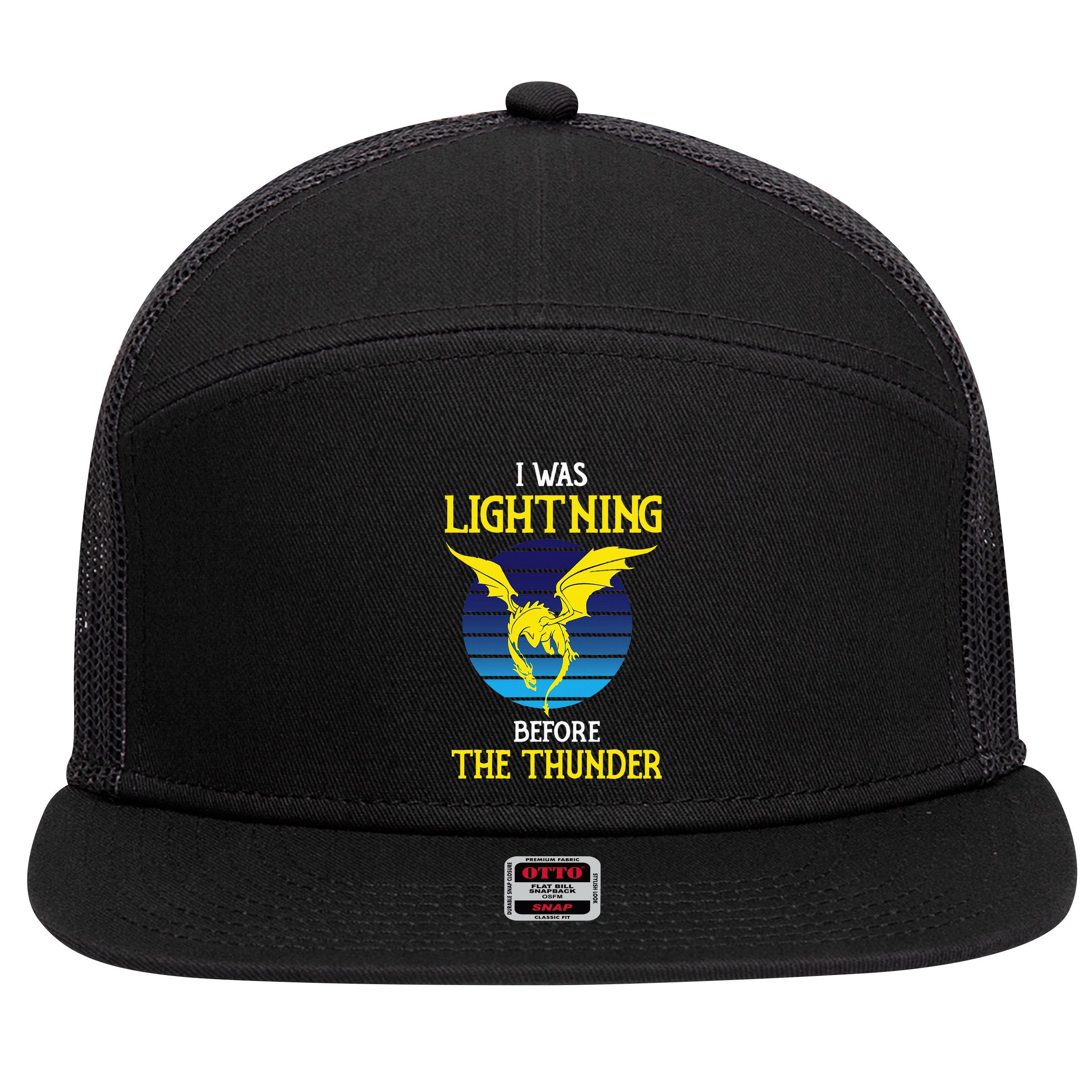 Thunder Dragon Birthday 7 Panel Mesh Trucker Snapback Hat