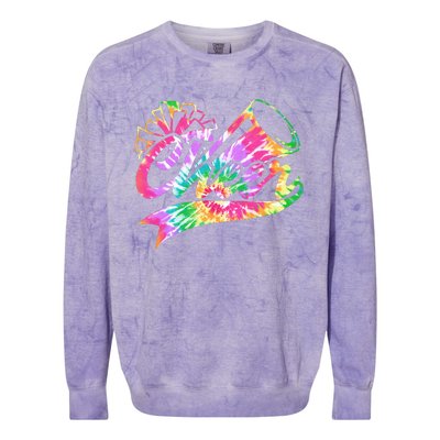 Tie Dye Cheerleading Peace Love Cheer for Cheerleader Cute Colorblast Crewneck Sweatshirt