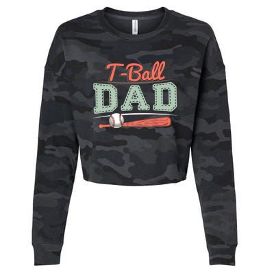 T-Ball Dad Cute Tee-Ball Daddy Tball Game Day Family Match Cropped Pullover Crew