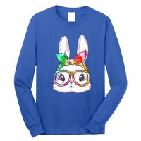 Tie Dye Cute Bunny Rabbit Face Glasses Happy Easter Day Long Sleeve Shirt