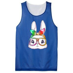 Tie Dye Cute Bunny Rabbit Face Glasses Happy Easter Day Mesh Reversible Basketball Jersey Tank