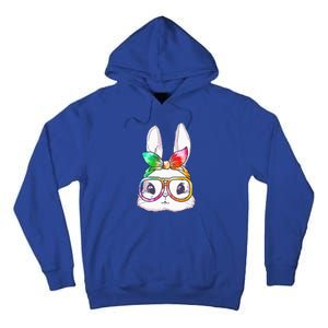 Tie Dye Cute Bunny Rabbit Face Glasses Happy Easter Day Tall Hoodie