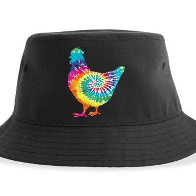 Tie Dye Chicken For Hippy Farmer Hobby Farm Gift Sustainable Bucket Hat