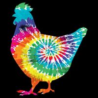 Tie Dye Chicken For Hippy Farmer Hobby Farm Gift Flat Bill Trucker Hat