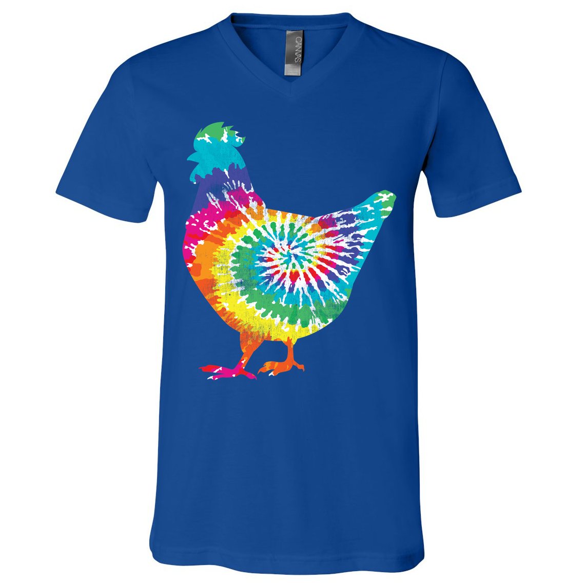 Tie Dye Chicken For Hippy Farmer Hobby Farm Gift V-Neck T-Shirt