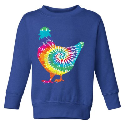 Tie Dye Chicken For Hippy Farmer Hobby Farm Gift Toddler Sweatshirt