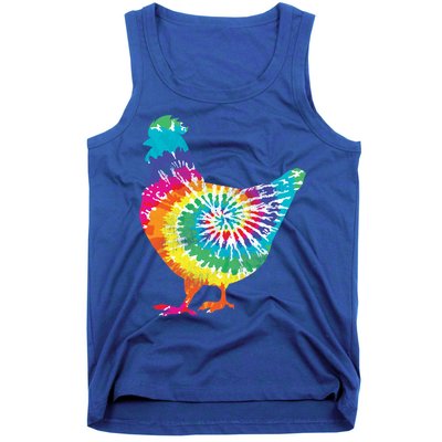 Tie Dye Chicken For Hippy Farmer Hobby Farm Gift Tank Top