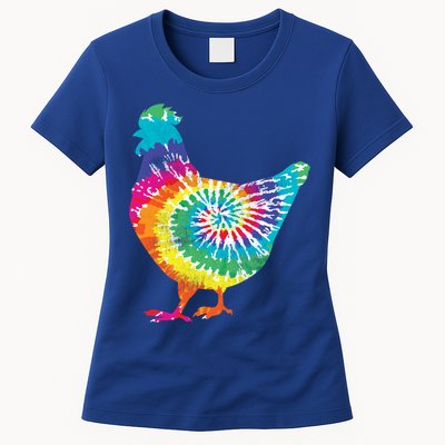 Tie Dye Chicken For Hippy Farmer Hobby Farm Gift Womens T-Shirt