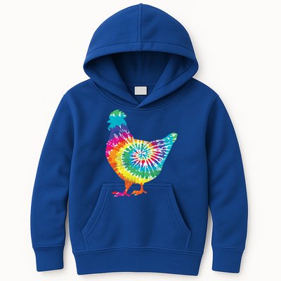 Tie Dye Chicken For Hippy Farmer Hobby Farm Gift Kids Hoodie