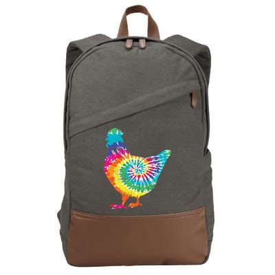 Tie Dye Chicken For Hippy Farmer Hobby Farm Gift Cotton Canvas Backpack