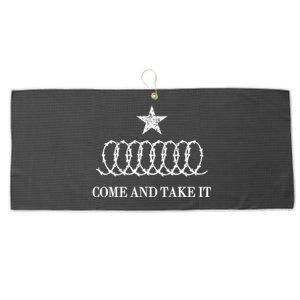 Texas Defiance Come And Take It Borders Security Ra.Zor Wi.Re Large Microfiber Waffle Golf Towel