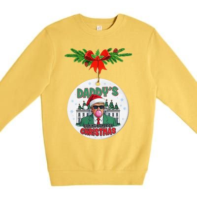 Trump DaddyS Coming Home For Christmas Funny Xmas Premium Crewneck Sweatshirt