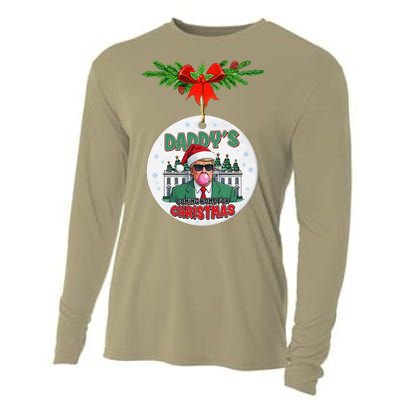 Trump DaddyS Coming Home For Christmas Funny Xmas Cooling Performance Long Sleeve Crew