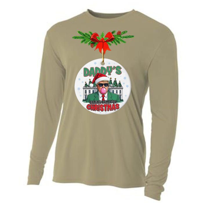 Trump DaddyS Coming Home For Christmas Funny Xmas Cooling Performance Long Sleeve Crew