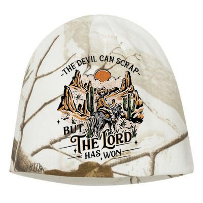 The Devil Can Scrap But The Lord Has Won Country Music Kati - Camo Knit Beanie