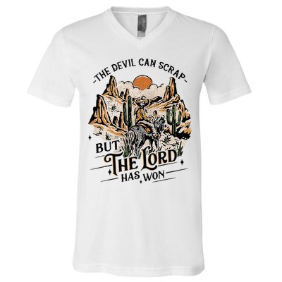 The Devil Can Scrap But The Lord Has Won Country Music V-Neck T-Shirt