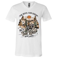 The Devil Can Scrap But The Lord Has Won Country Music V-Neck T-Shirt