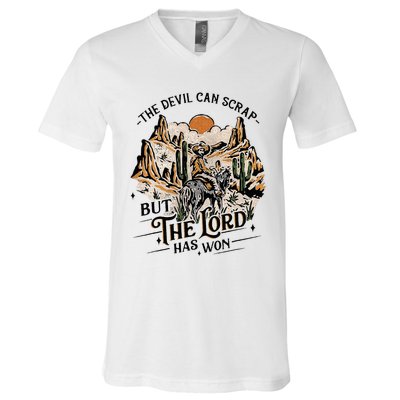 The Devil Can Scrap But The Lord Has Won Country Music V-Neck T-Shirt