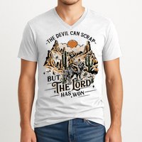 The Devil Can Scrap But The Lord Has Won Country Music V-Neck T-Shirt