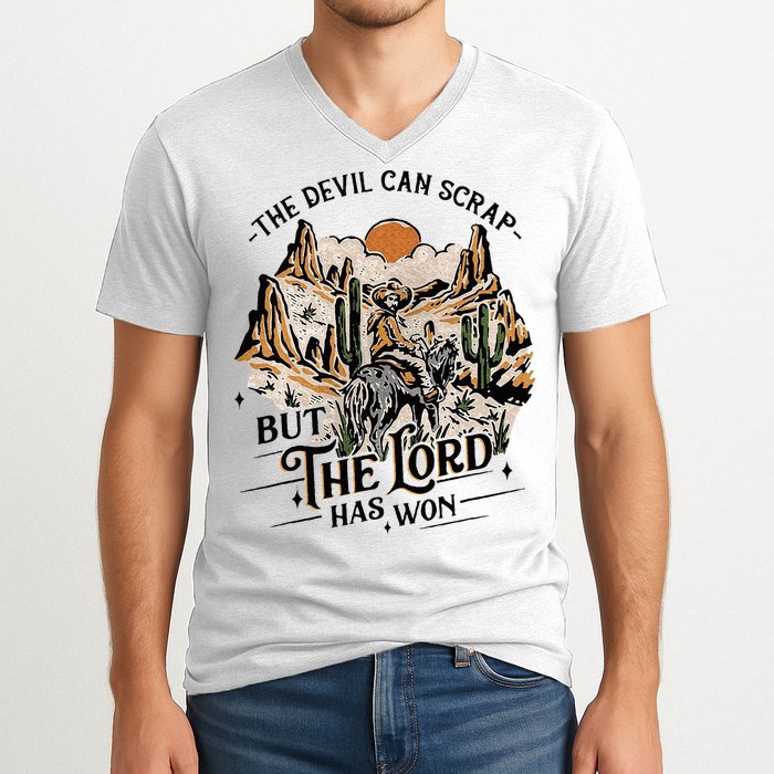 The Devil Can Scrap But The Lord Has Won Country Music V-Neck T-Shirt