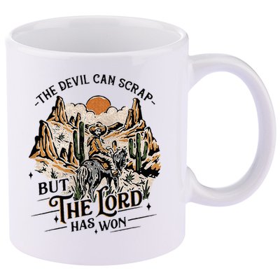 The Devil Can Scrap But The Lord Has Won Country Music 11oz C Handle Ceramic Mug