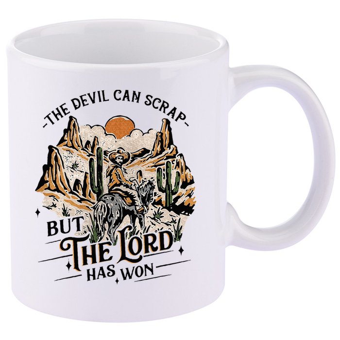 The Devil Can Scrap But The Lord Has Won Country Music 11oz C Handle Ceramic Mug