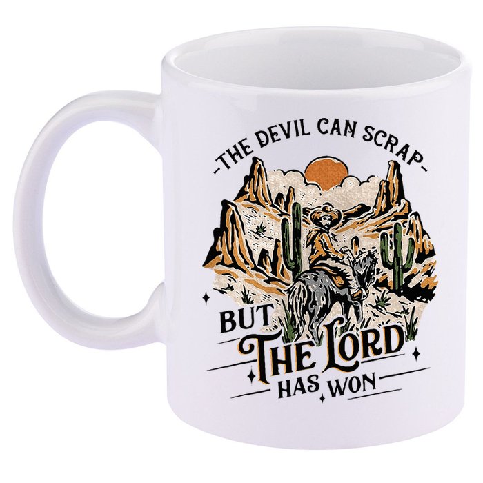The Devil Can Scrap But The Lord Has Won Country Music 11oz C Handle Ceramic Mug