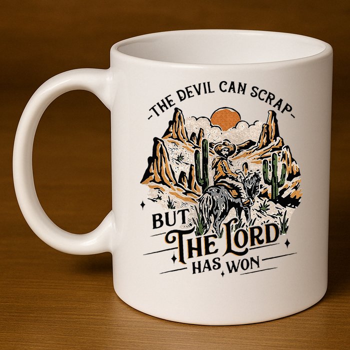 The Devil Can Scrap But The Lord Has Won Country Music 11oz C Handle Ceramic Mug