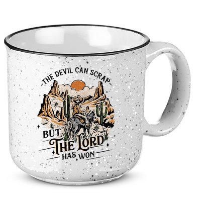 The Devil Can Scrap But The Lord Has Won Country Music 15oz Campfire Ceramic Mug