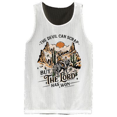 The Devil Can Scrap But The Lord Has Won Country Music Mesh Reversible Basketball Jersey Tank