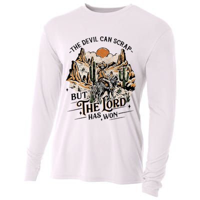 The Devil Can Scrap But The Lord Has Won Country Music Cooling Performance Long Sleeve Crew