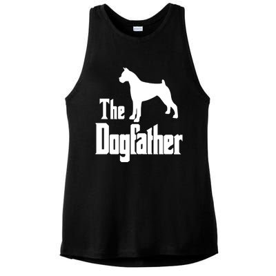 The Dogfather Cute Gift Funny Dog Gift Funny Boxer Dog Great Gift Ladies PosiCharge Tri-Blend Wicking Tank