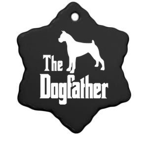 The Dogfather Cute Gift Funny Dog Gift Funny Boxer Dog Great Gift Ceramic Star Ornament