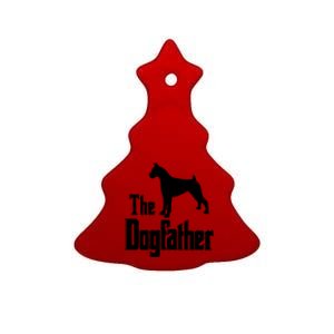 The Dogfather Cute Gift Funny Dog Gift Funny Boxer Dog Great Gift Ceramic Tree Ornament