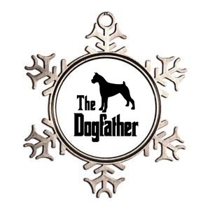 The Dogfather Cute Gift Funny Dog Gift Funny Boxer Dog Great Gift Metallic Star Ornament