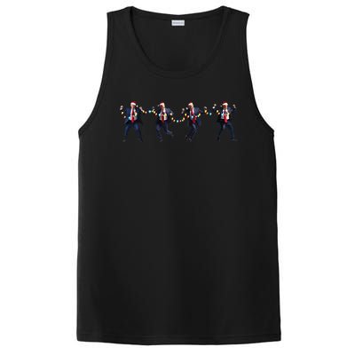 Trump Dancing Christmas Lights Maga Winner Dinner 45 47 PosiCharge Competitor Tank