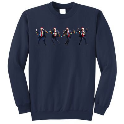 Trump Dancing Christmas Lights Maga Winner Dinner 45 47 Sweatshirt