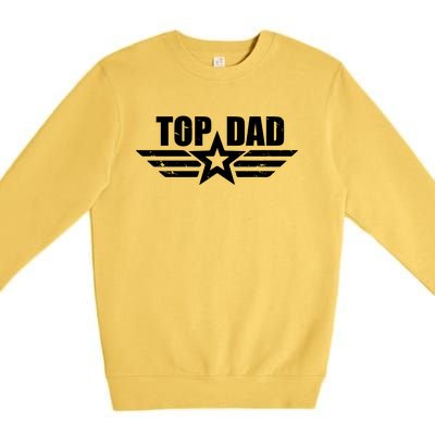 Top Dad Cool Fathers Day Gift Premium Crewneck Sweatshirt