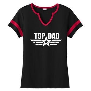 Top Dad Cool Fathers Day Gift Ladies Halftime Notch Neck Tee