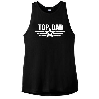 Top Dad Cool Fathers Day Gift Ladies PosiCharge Tri-Blend Wicking Tank