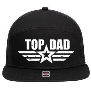 Top Dad Cool Fathers Day Gift 7 Panel Mesh Trucker Snapback Hat