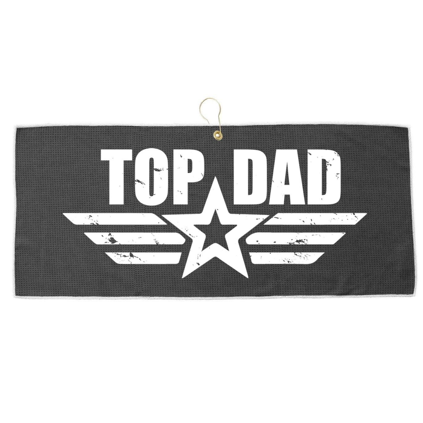 Top Dad Cool Fathers Day Gift Large Microfiber Waffle Golf Towel