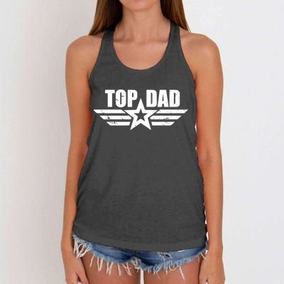 Top Dad Cool Fathers Day Gift Women's Knotted Racerback Tank