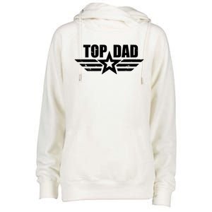 Top Dad Cool Fathers Day Gift Womens Funnel Neck Pullover Hood