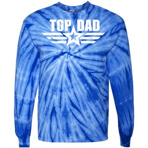 Top Dad Cool Fathers Day Gift Tie-Dye Long Sleeve Shirt